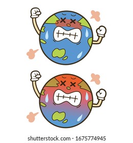 Ilustración del carácter terrestre. La ilustración de un problema medioambiental. 