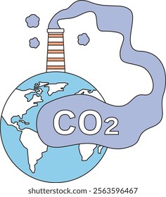 Illustration of the Earth covered in CO2