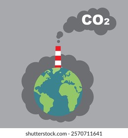 Illustration of the Earth covered in CO2