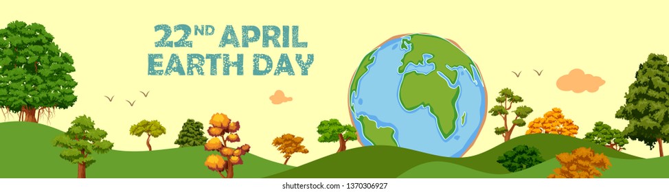 illustration of Earth Day concept for safe and Green Globe