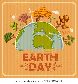 illustration of Earth Day concept for safe and Green Globe