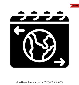 illustration of earth day glyph icon 