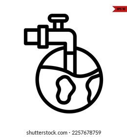 illustration of earth day line icon 