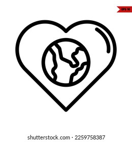 illustration of earth day line icon