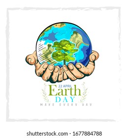 Illustration of Earth Day Poster, banner, for environment safety celebration