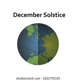 illustration of the earth at the december solstice