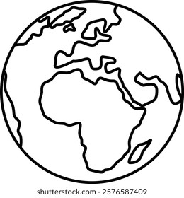illustration of earth flat art and monoline