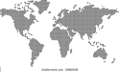 Illustration of the earth flat made out of dots