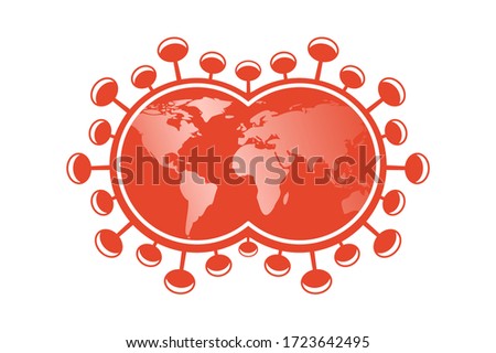 Illustration of the Earth globe enveloped by a coronavirus