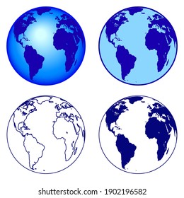 Illustration of the earth globe set. Elements of this image furnished by NASA