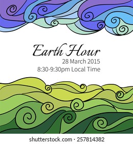 Illustration for Earth Hour annual international event, held in the last Saturday of March