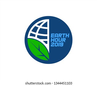 Illustration of Earth hour icon. Earth hour vector illustration for web banner, web and mobile, infographics. Earth Hour Vector logo icon  - Vector