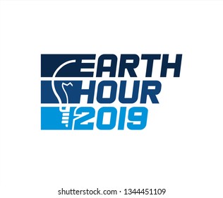 Illustration of Earth hour icon. Earth hour vector illustration for web banner, web and mobile, infographics. Earth Hour Vector logo icon  - Vector