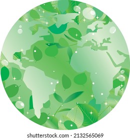 Illustration of the earth with the image of ecology