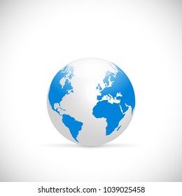 Illustration of the earth isolated on a white background.