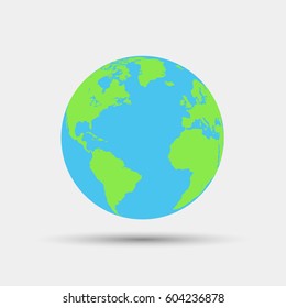 Illustration of the earth isolated on a white background.