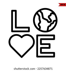 illustration of earth line icon