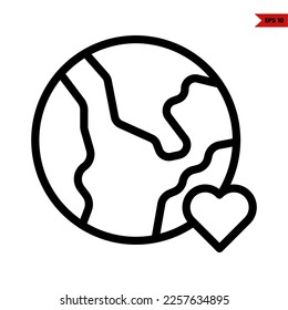 illustration of earth line icon