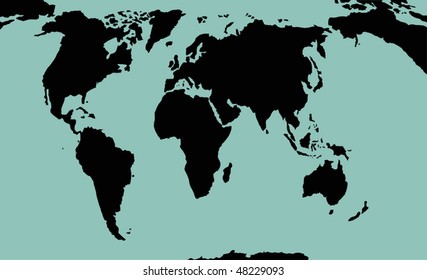 ilustración con silueta de mapa de la tierra sobre fondo azul