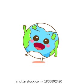 Illustration of earth mascot with cute expression