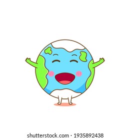 Illustration of earth mascot with cute expression