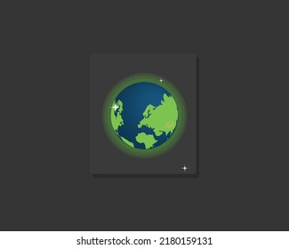 ilustración de la tierra sobre un fondo negro e iluminada por las estrellas