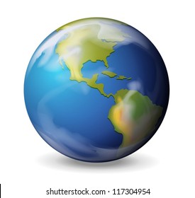 Illustration of the Earth on a white background