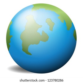 Ilustración de la tierra sobre un fondo blanco