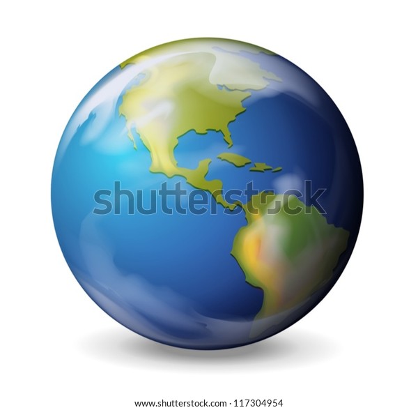 Illustration Earth On White Background Stock Vector (Royalty Free