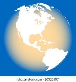Illustration of Earth as seen from space with focus on north America