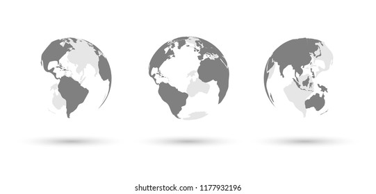 Illustration of the earth set isolated on a wthite background.