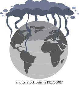 Illustration of the earth surrounded by darkness