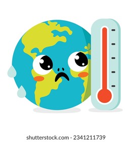 Illustration Of Earth And Thermometer