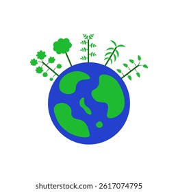 illustration of a earth and tress 