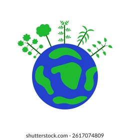 illustration of a earth and tress 