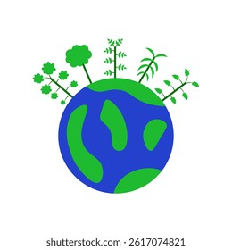 illustration of a earth and tress 