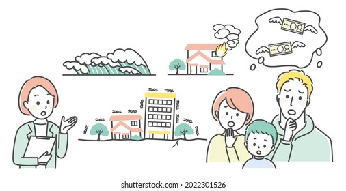 illustration of earthquake and insurance