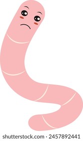 Illustration of Earthworm Cartoon Character. Isolated Vector