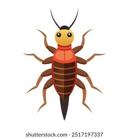 Ilustração do inseto Earwig isolado no branco