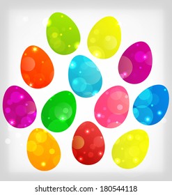 Illustration Easter background with colorful eggs - vector