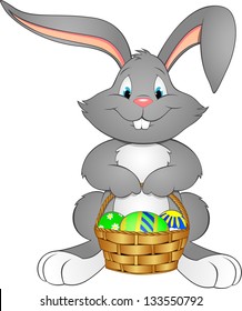 Illustration Easter Bunny With Basket