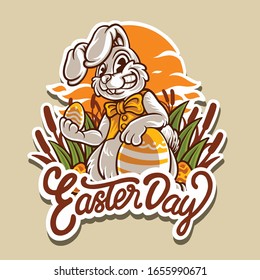 illustration of easter bunny for easter day premium vector