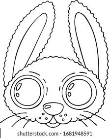 Illustration of easter bunny; hand drawn vector bunny; doodle rabbit for easter holiday; coloring page, coloring outline of easter bunny