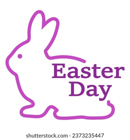 Illustration of an Easter bunny outline with text on a white background