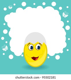 Illustration Easter card with egg character - vector