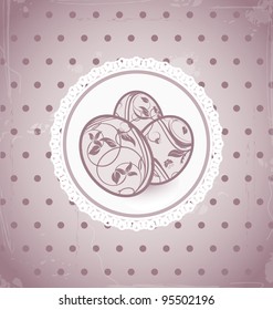 Illustration Easter card with eggs in vintage style - vector