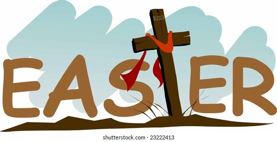Illustration of easter celebration  in colour background	
