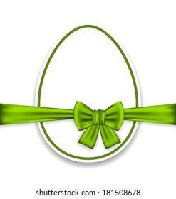 Illustration Easter celebration egg wrapping green bow - vector