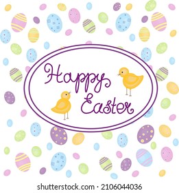 illustration for easter chicks and eggs