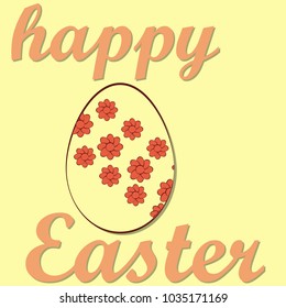 Illustration of Easter day consisting of an egg decorated with flowers.
